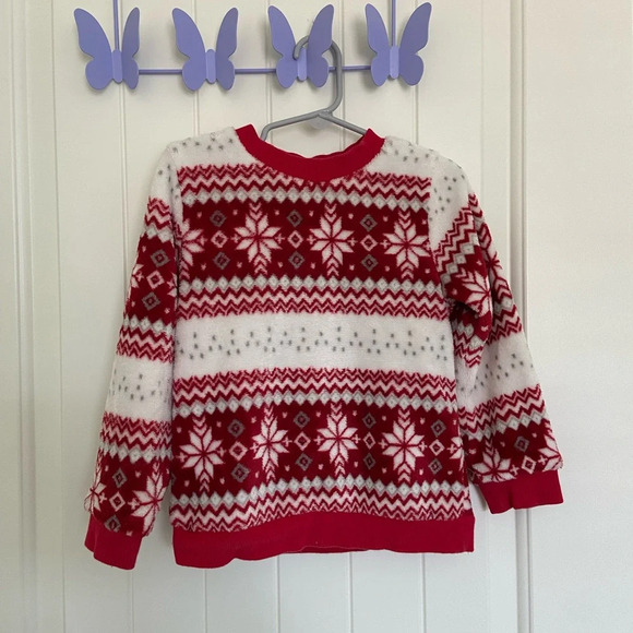 EUC | PatPat boy’s red‎ & white patterned plush top — size 5/6 - Picture 1 of 6